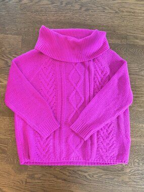 Billabong Cable Knit Cowl Neck Sweater Pink L